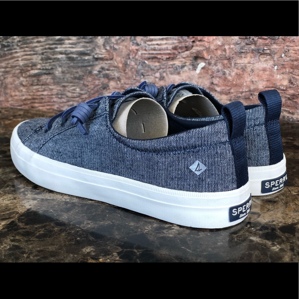 NEW Sperry Crest Vibe Sparkle Linen Sneakers - Picture 9 of 10